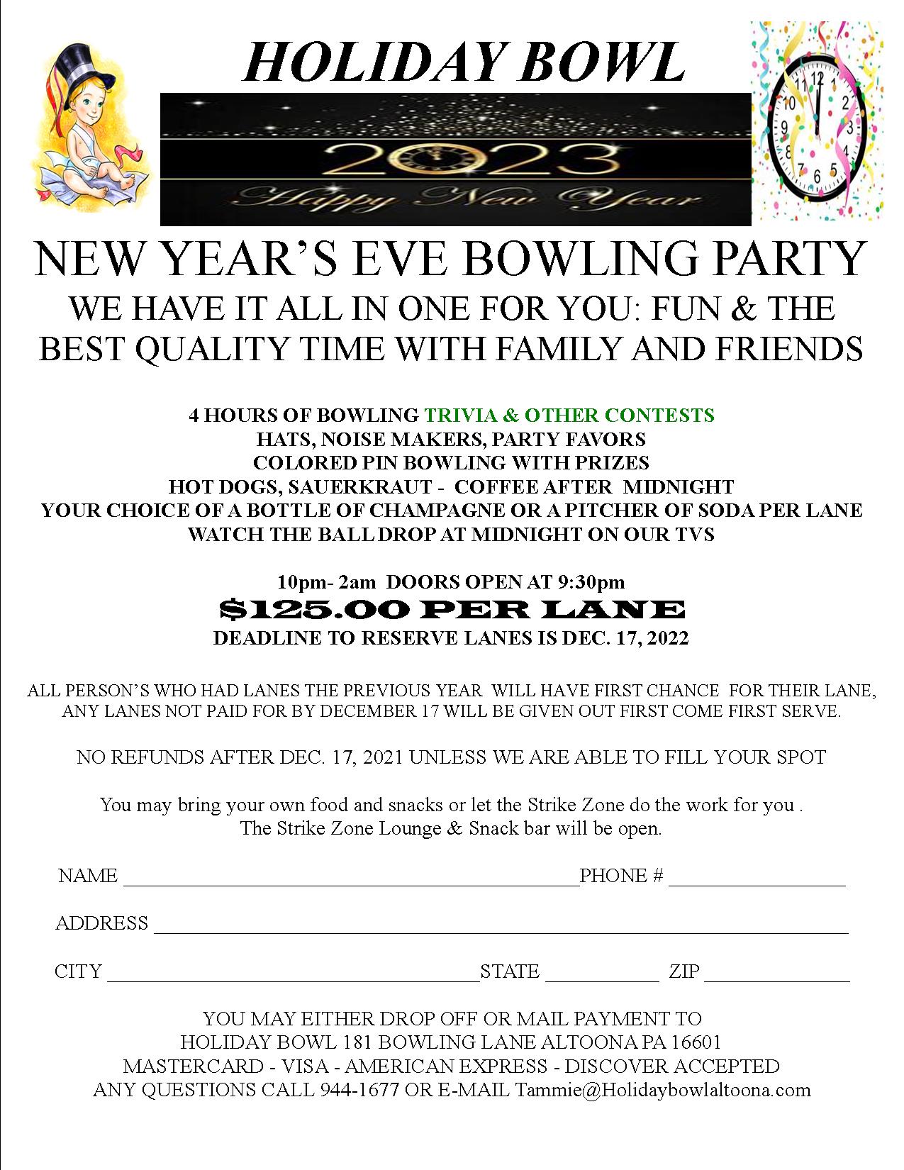 Holiday Bowl New Year's Eve Party | 10pm to 2am