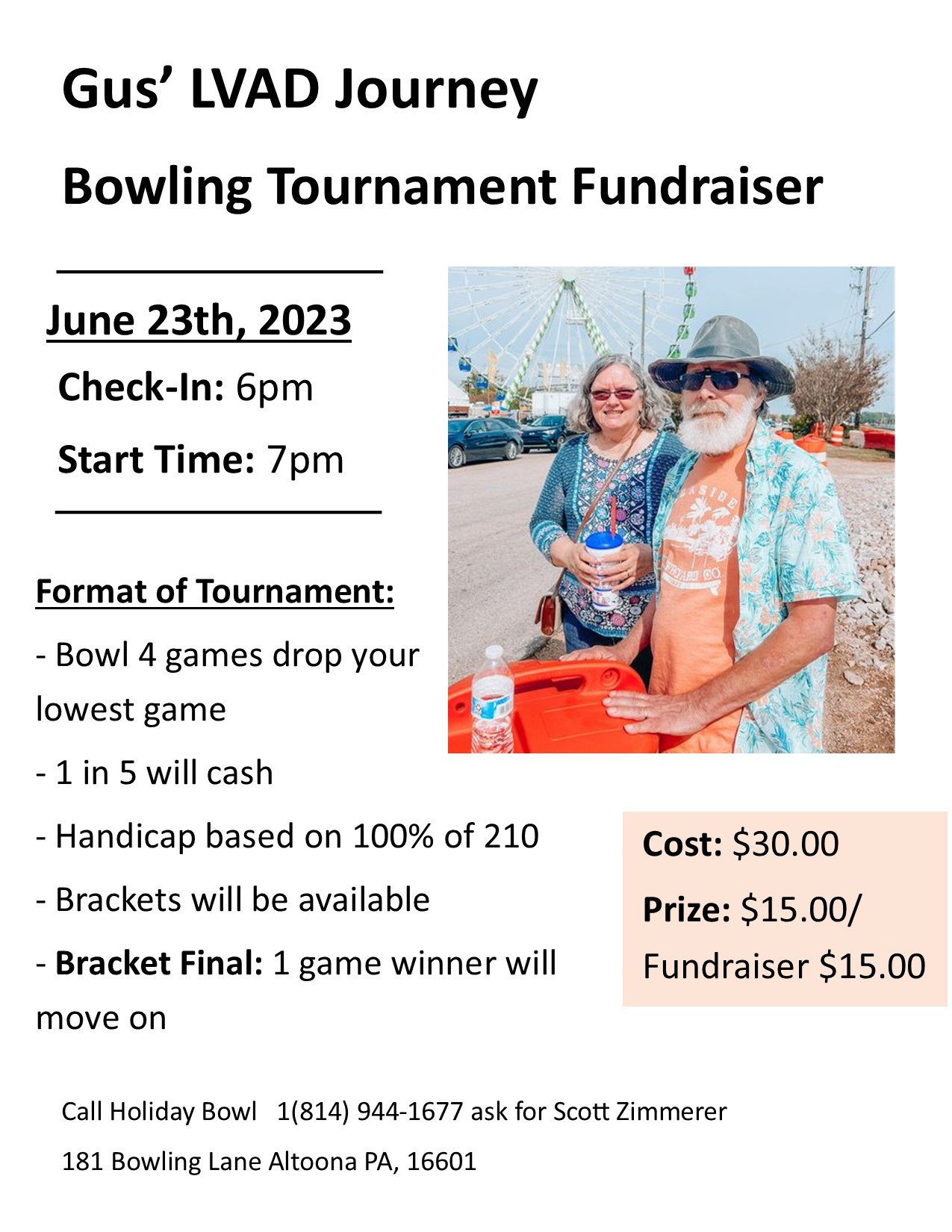 Gus' LVAD Journey Bowling Tournament Fundraiser
