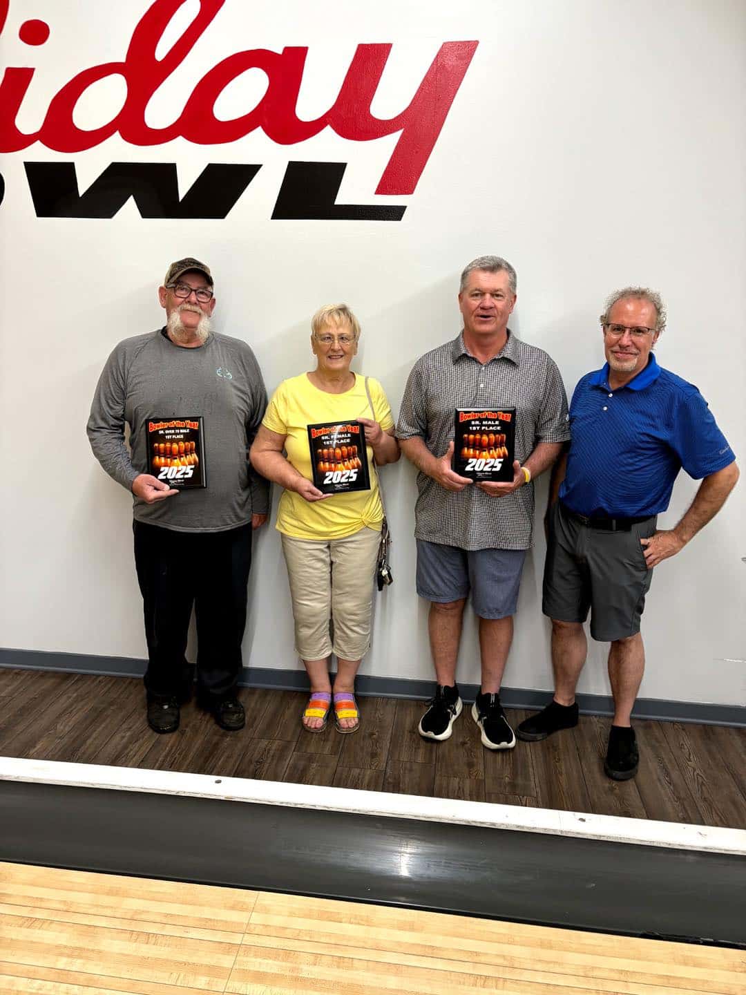 Holiday Bowl wants to say congratulations to the winners of the Senior Bowler of the Year Tournament! Senior Bowler of the year:Steve Monahan Women’s Senior Bowler of the year:Vickie Snyder Men’s 70+ Bowler of the year:Clair Banks.