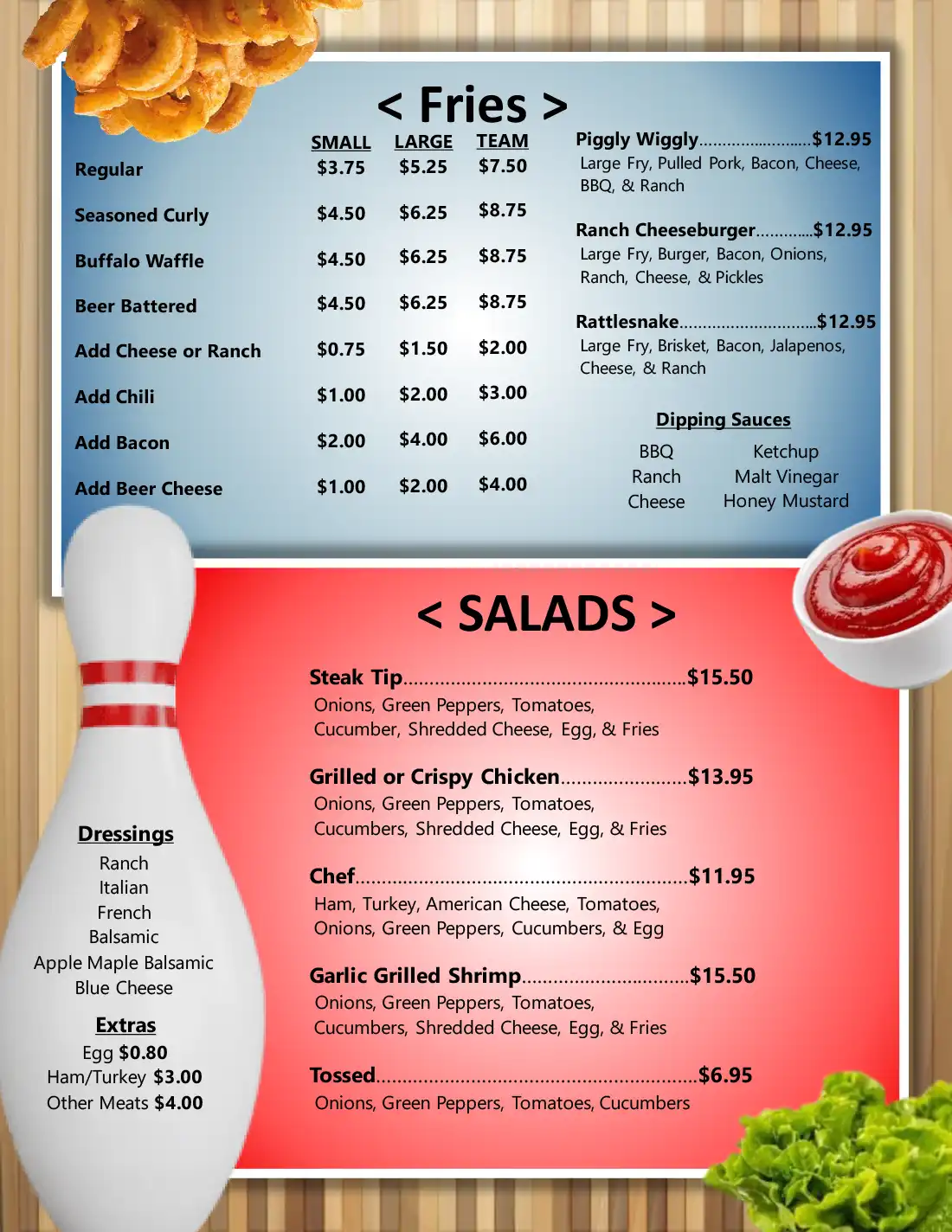 The Strike Zone Menu - Fries and Salads - Page 4 of 5 - Holiday Bowl Altoona The Strike Zone Menu - Fries and Salads - Page 4 of 5 - Holiday Bowl Altoona