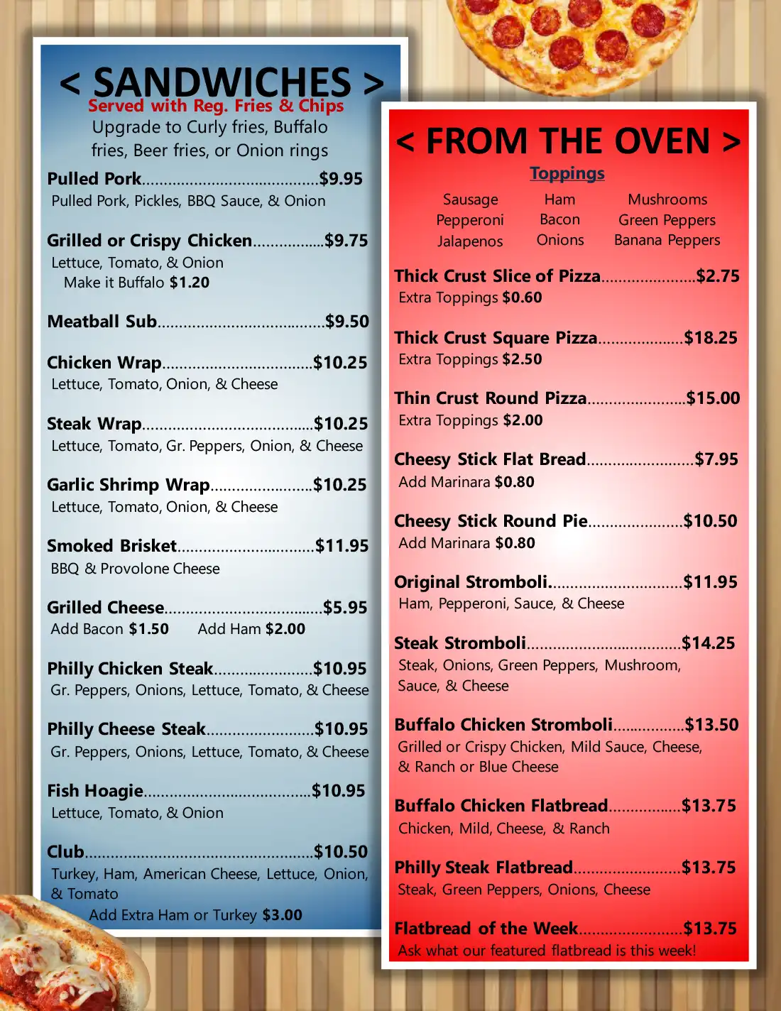 The Strike Zone Menu - Sandwiches and From the Oven - Page 3 of 5 - Holiday Bowl Altoona The Strike Zone Menu - Sandwiches and From the Oven - Page 3 of 5 - Holiday Bowl Altoona